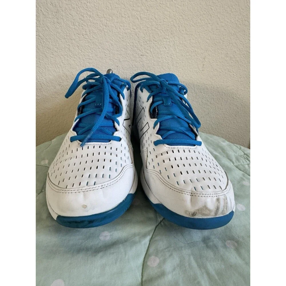 New Balance Men’s Lace-Up Athletic Sneakers White/Blue Rubber 2019  size 11